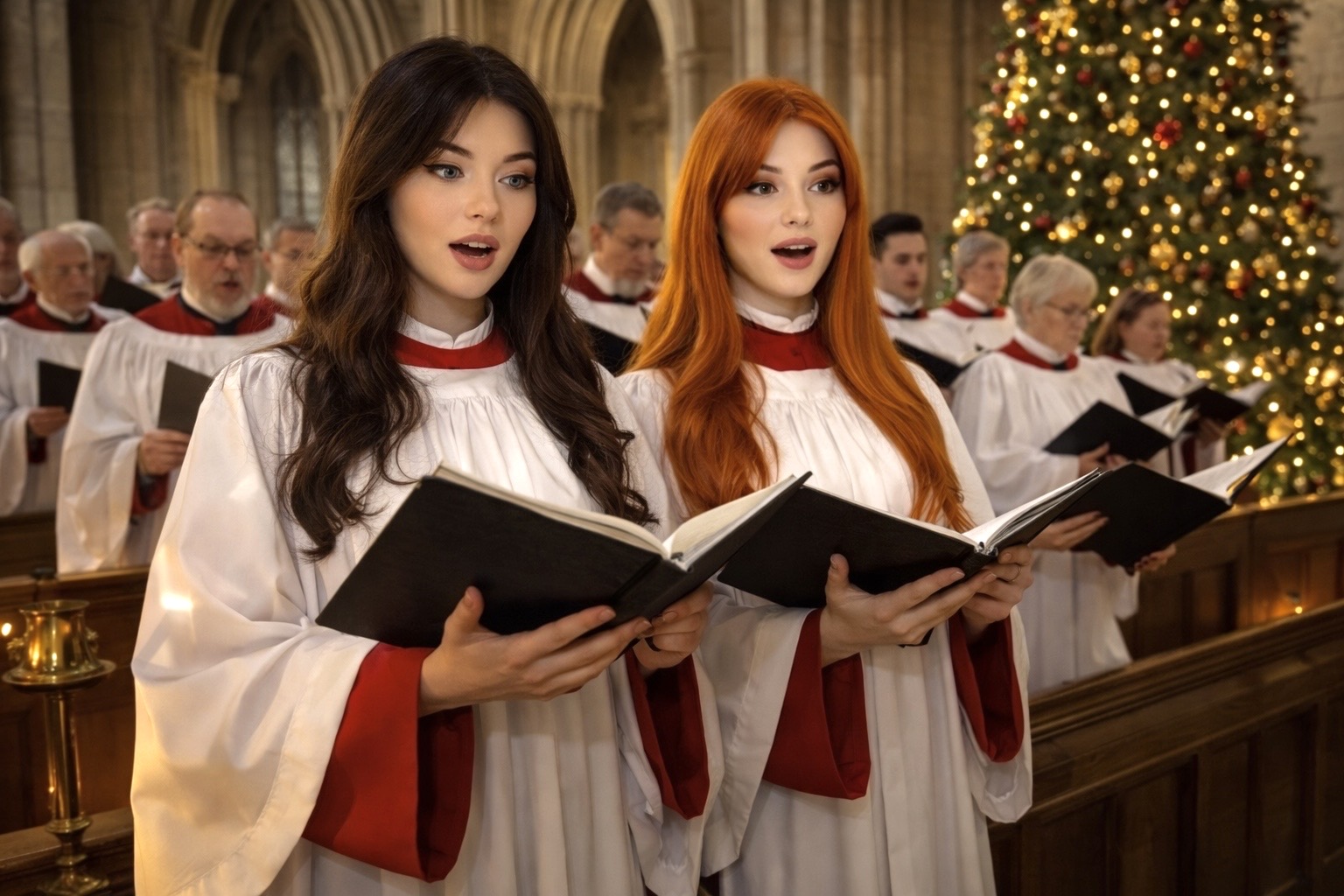 Amber and Summer sing together in a local Church choir