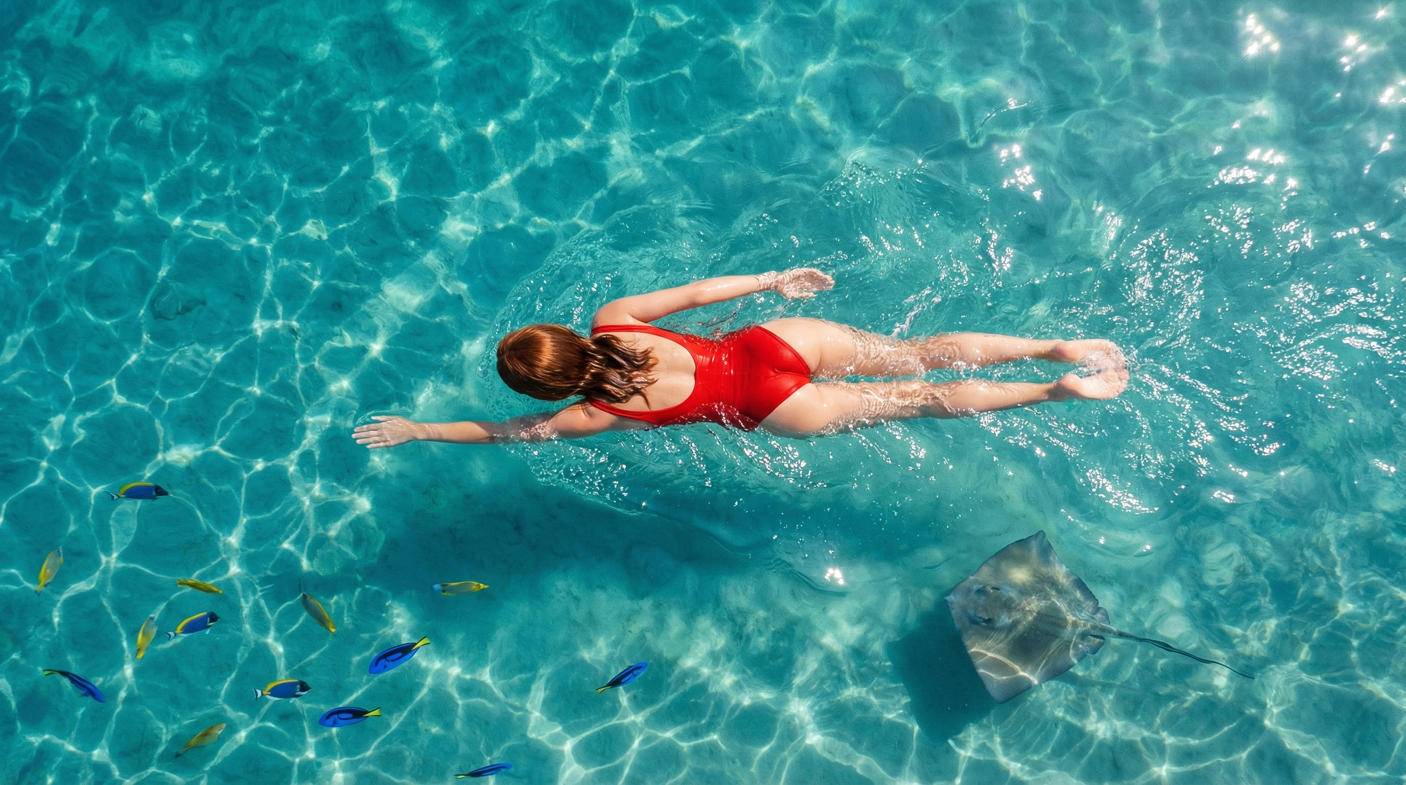 Swimming in the sea