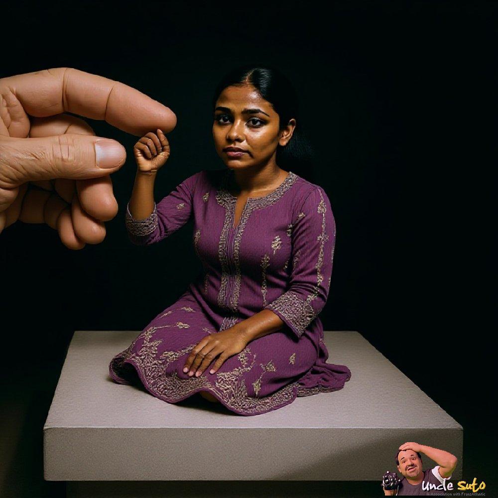 Shrunken Indian Lady On A Pedestal