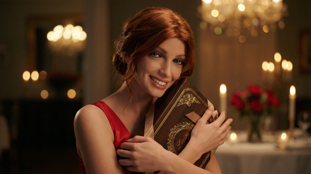 Happy Kimberley with her valentine present.