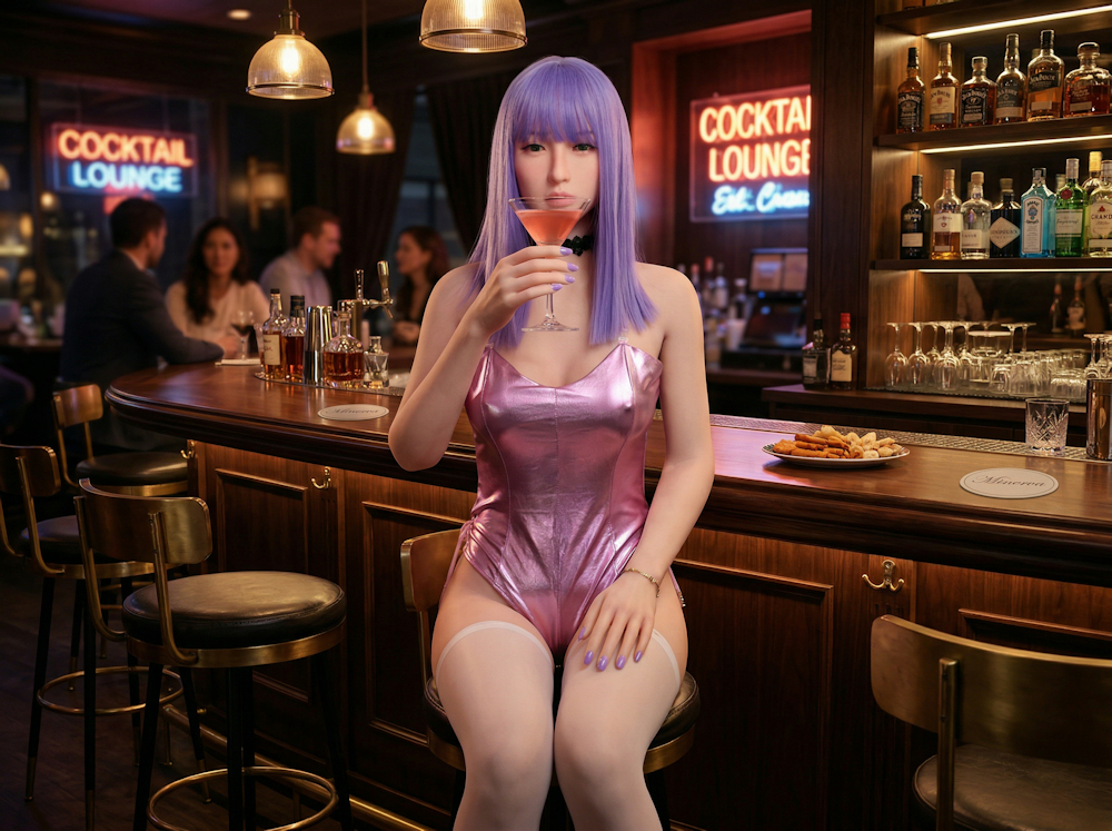 Minerva having a drink